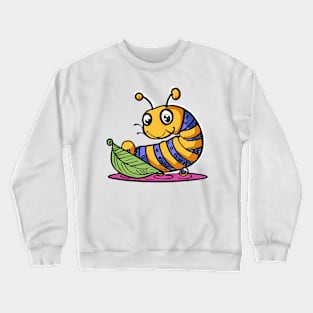 Caterpillar On A Leaf Crewneck Sweatshirt